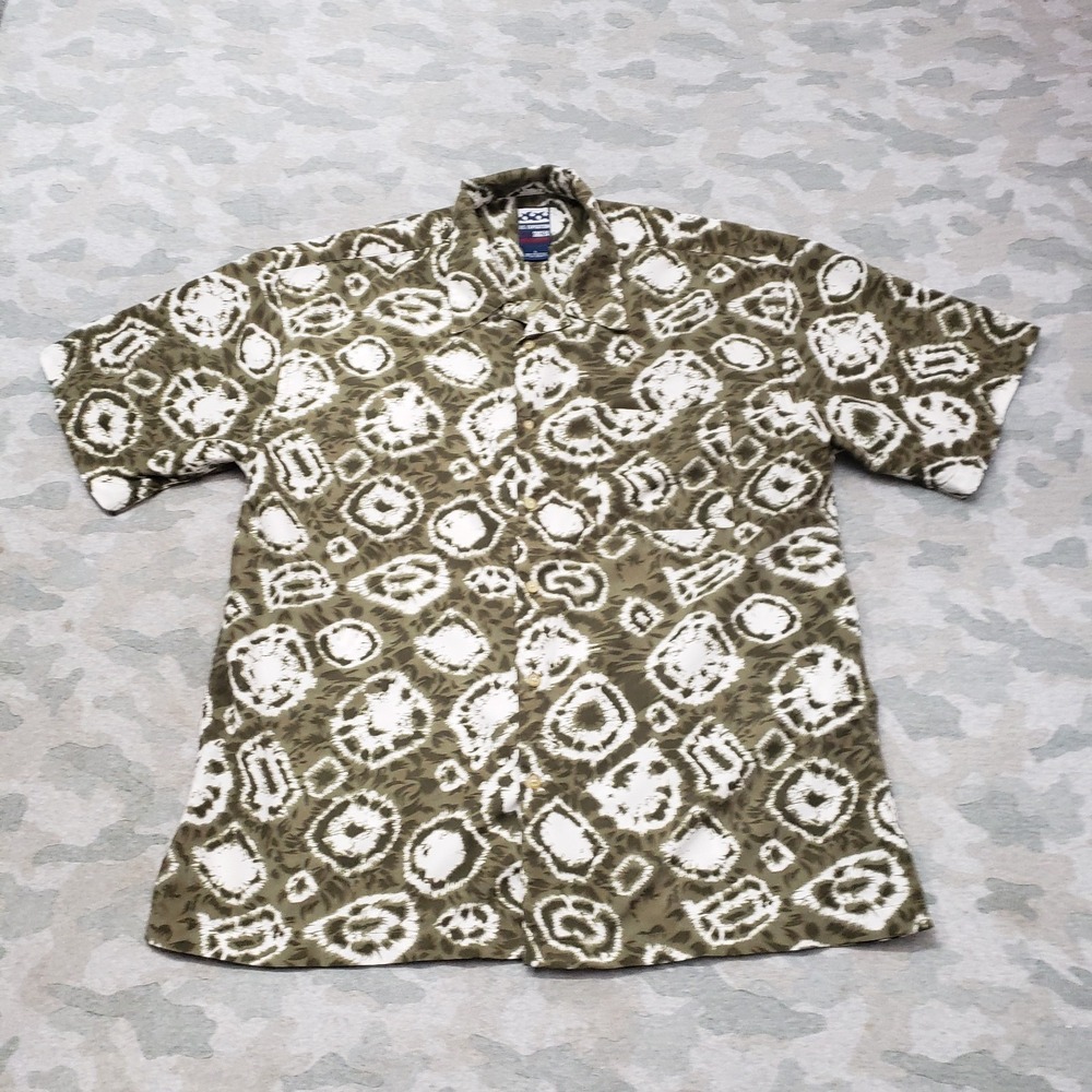 U.S. Expedition Shirt Mens Large Green Short Sleeve Button-Up